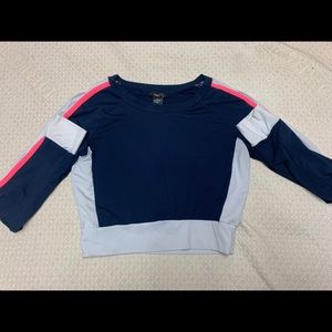 Rue21 long sleeve, blue, white and pink, size M